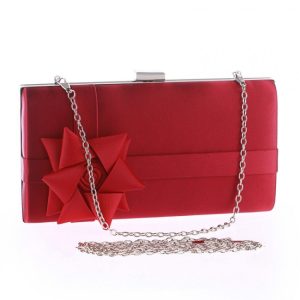 Red Handmade Flower Evening Bag For Sale